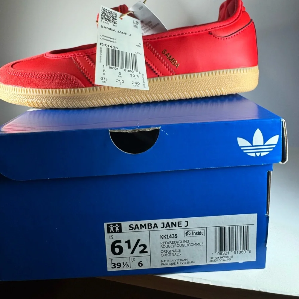 Adidas Samba Jane Red Gum Women’s Size 7.5 Mary Jane Sneakers - Picture 12 of 12